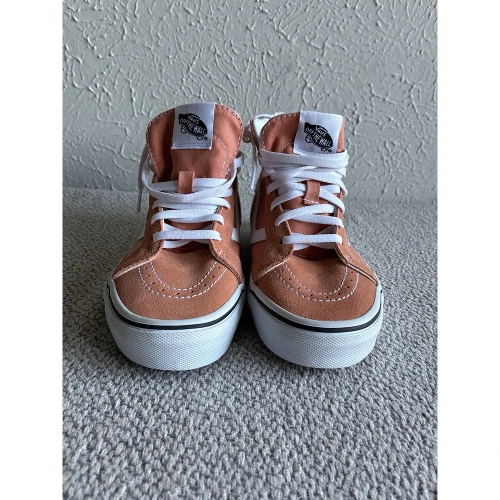Vans Sk8-Hi Reissue Side Zip Kids Size 3 Sun Baked Orange High Top